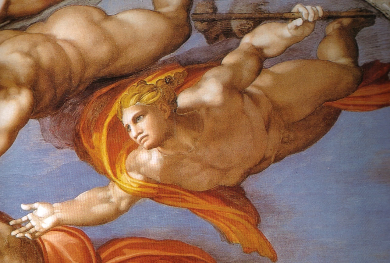 Giudizio Universale - dettaglio, Cappella Sistina